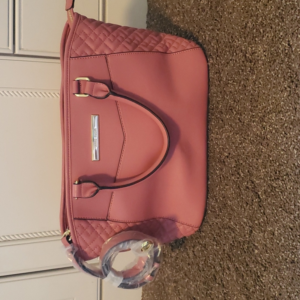 BRAND NEW Pink Anne Klein convertible handbag with removable crossbody strap